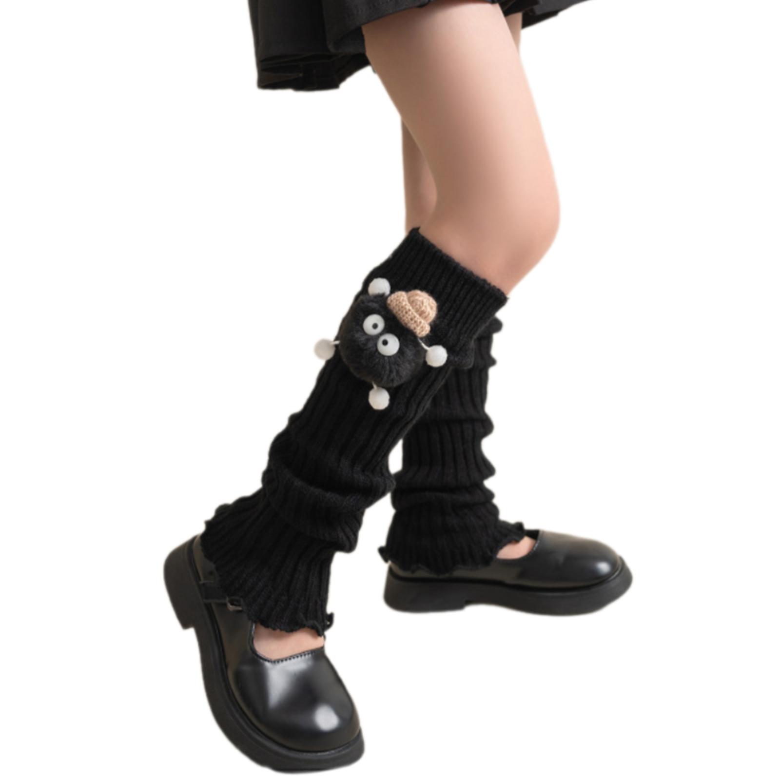 

Вязаные гетры Детские свободные носки Универсальные теплые гетры Стильные вязаные гетры Удобные для холодной погоды чёрный