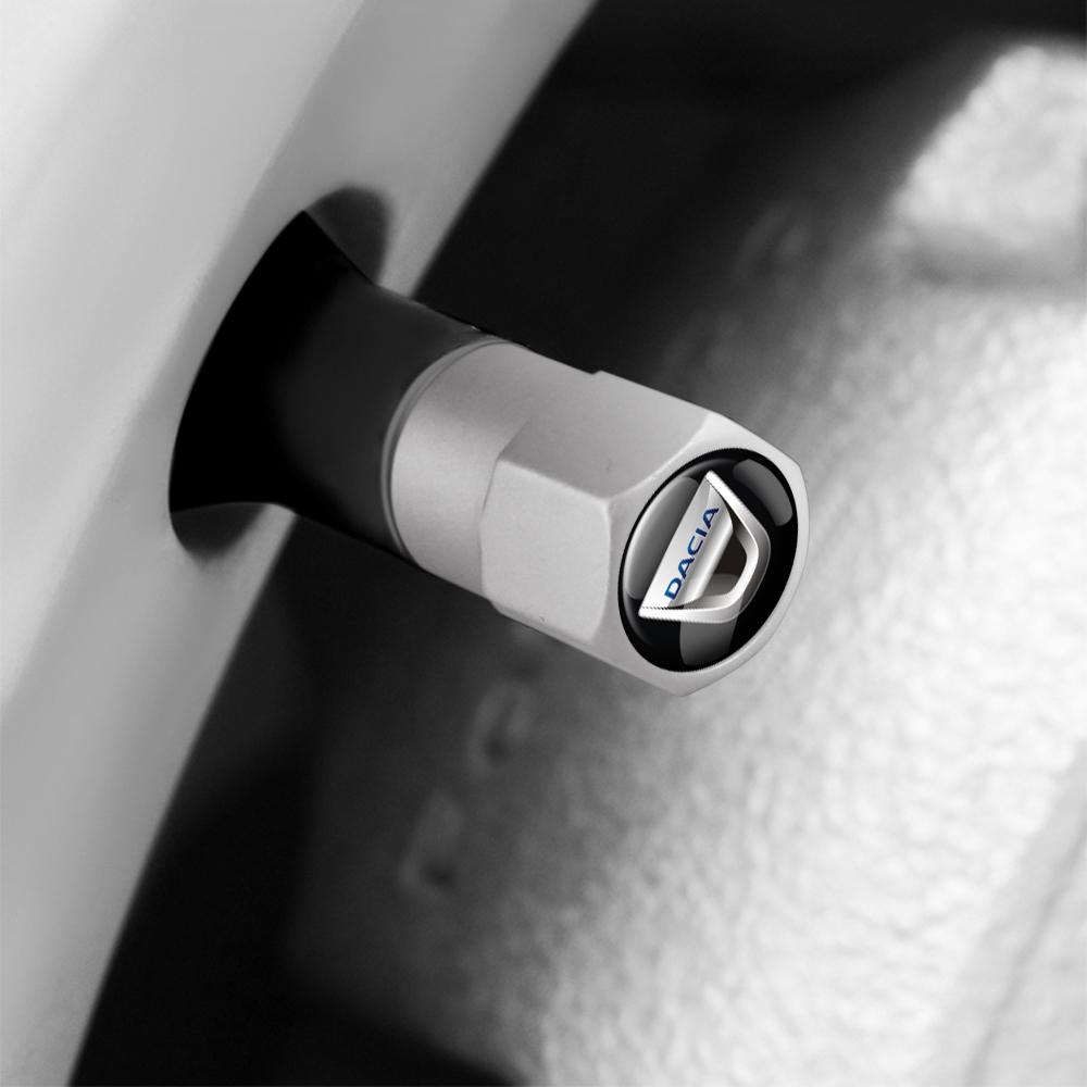 Novas 4 Peças Tampas de Válvula de Pneu de Roda de Carro Coberturas de Haste de Ar Acessórios Para Dacia Duster Logan Spring Sandero Stepway Dokker Lodgy Jogger