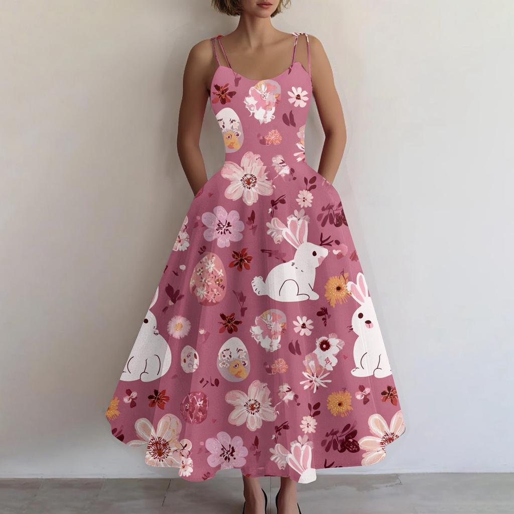 Damen Freizeitmode Valentinstag Bedrucktes schulterfreies ärmelloses Kleid