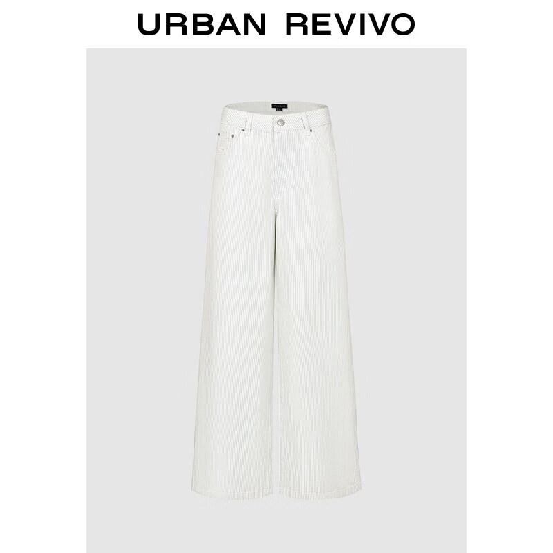 UR 2026 Women s Striped Wide-Leg Denim Trousers 30