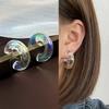 Radiant C-type Columnar Drop Earrings for Women Party Resin Acrylic Transparent Colorful Brilliant Geometry Zircon Girl Gift