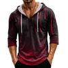Men's Loose Fit Casual Hoodie 3/4 Sleeve Pullover Halloween Graphic Print Lightweight Hooded Shirt for Everyday Wear