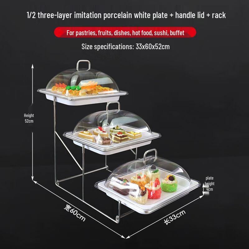 3-Tier Melamine Buffet Food Display Stand