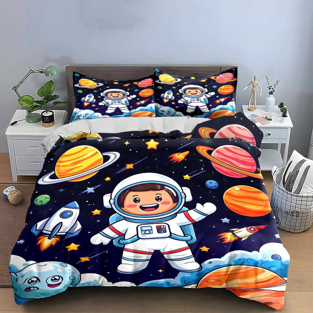 Astronaut Space Exploration Set Multiple Sizes Kid'S And Adults' Bedroom Exquisite 3Pc Bedding Set, Gift