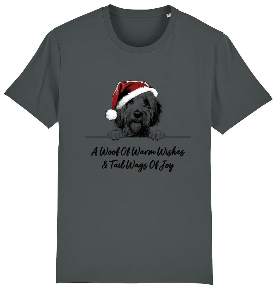 

LABRADOODLE Christmas Dog T-Shirt Adults Kids Woof Wishes Tail Wags Xmas Gift L