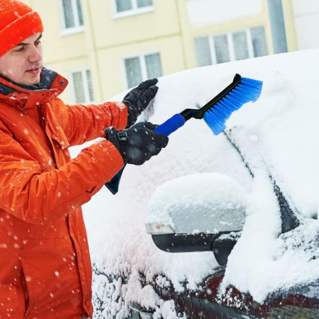 2 In 1 Ice Scraper and Snow Brush for Car Windshield Ergonomic Foam Grip Winter Snow Remover and Ice Scraper for Car Truck