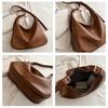 Korean Style Faux Leather Shoulder Bag for Women Trendy Minimalist Crossbody Tote Handbag CLE