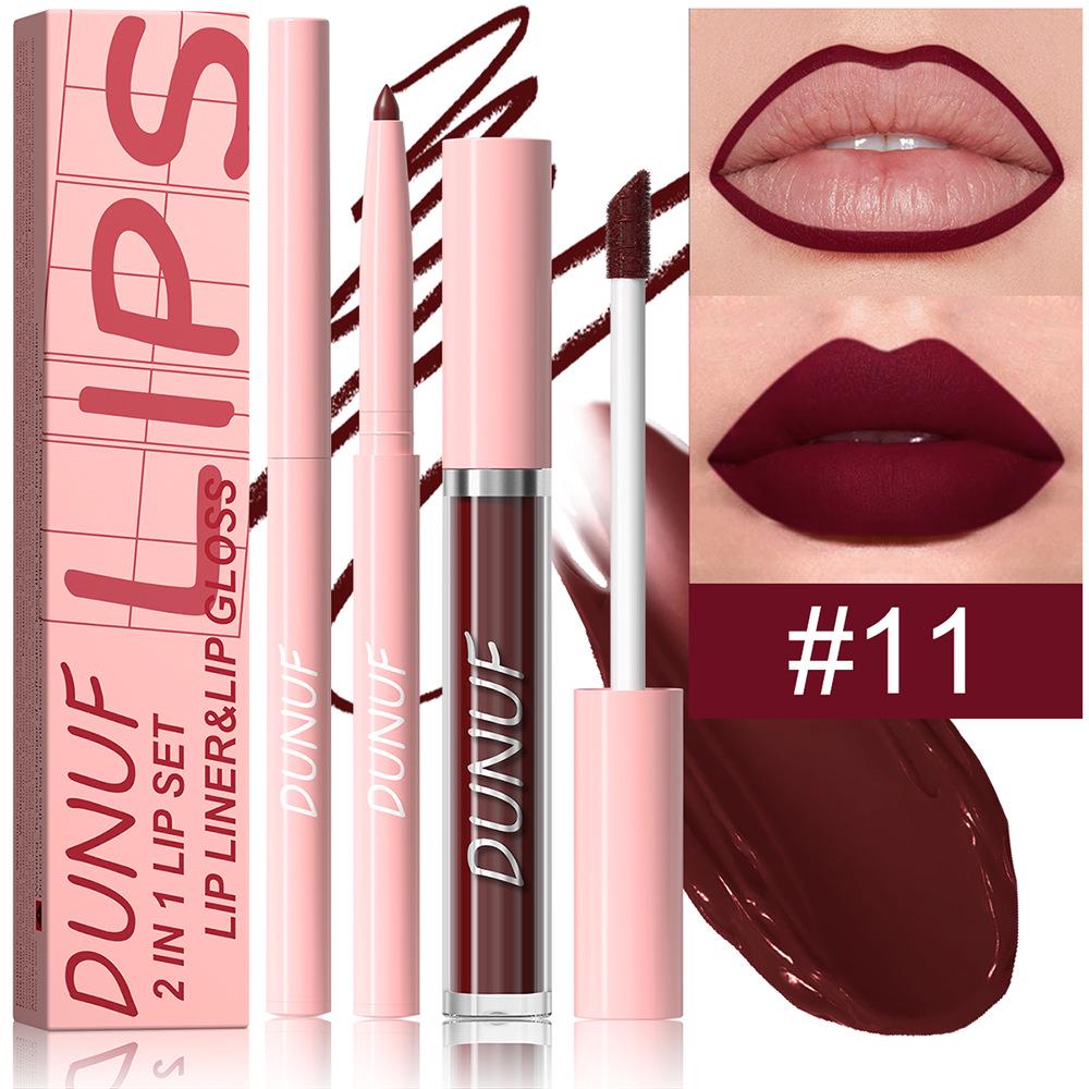 DUNUF 2-in-1 Waterproof Lip Liner & Gloss: Long-Lasting - Please Verify Details!