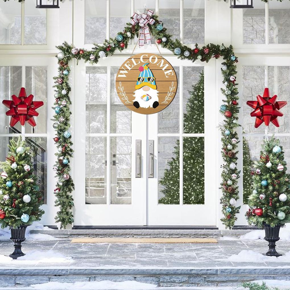 Interchangeable Winter Gnome Welcome Sign Exquisite Wood Decor For Front Door And Porch Christmas Gnomes Decorations