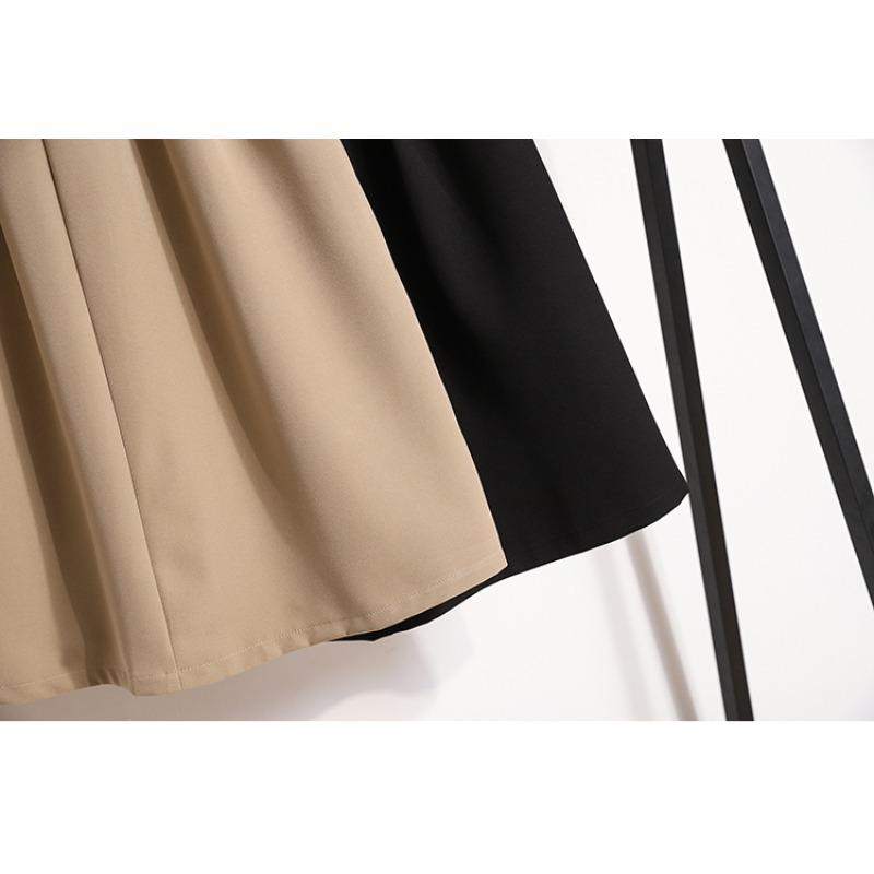 DIMANAF 2025 Frühling Sommer Übergröße Neue Röcke Damenbekleidung Mode Locker Plissee Rock Hohe Taille Vintage