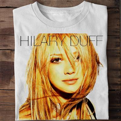 NOWY Hilary Duff Piosenkarka Hilary Duff Biały T-shirt Pełny Rozmiar S-5XL AM974 Unisex Koszulka Koszulka z Grafiką