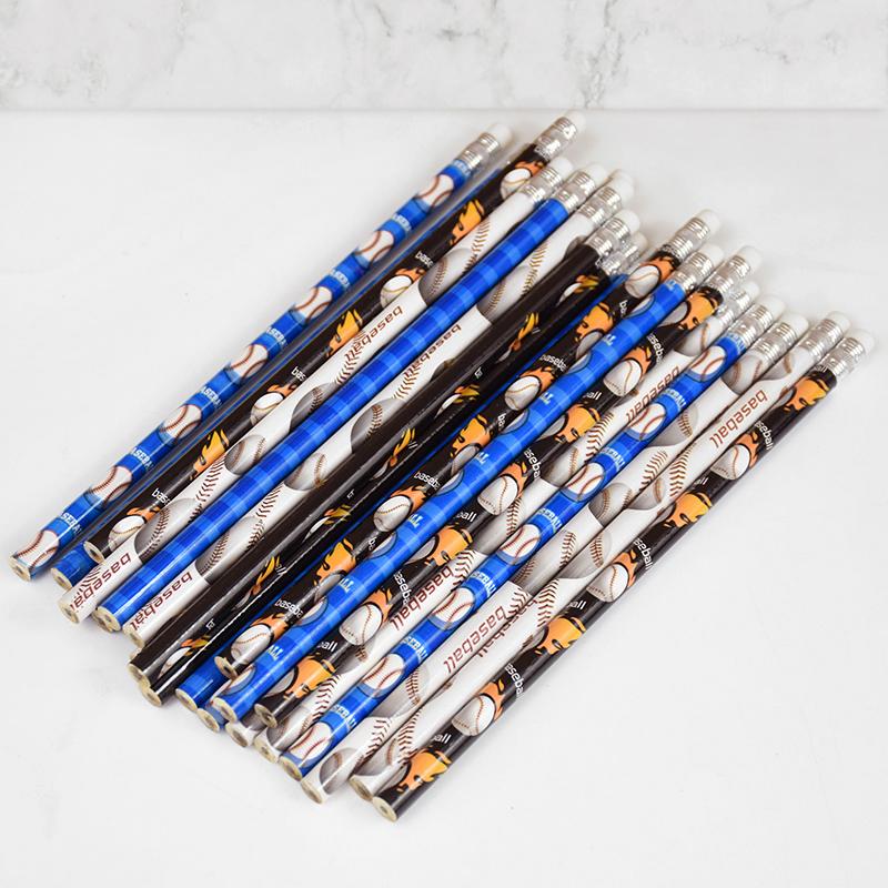 12/24/36Pcs Football Wooden Pencils Kids Soccer Sport Theme Birthday Party Favors Boy Back To School Gift Pinata Fillers Supplies