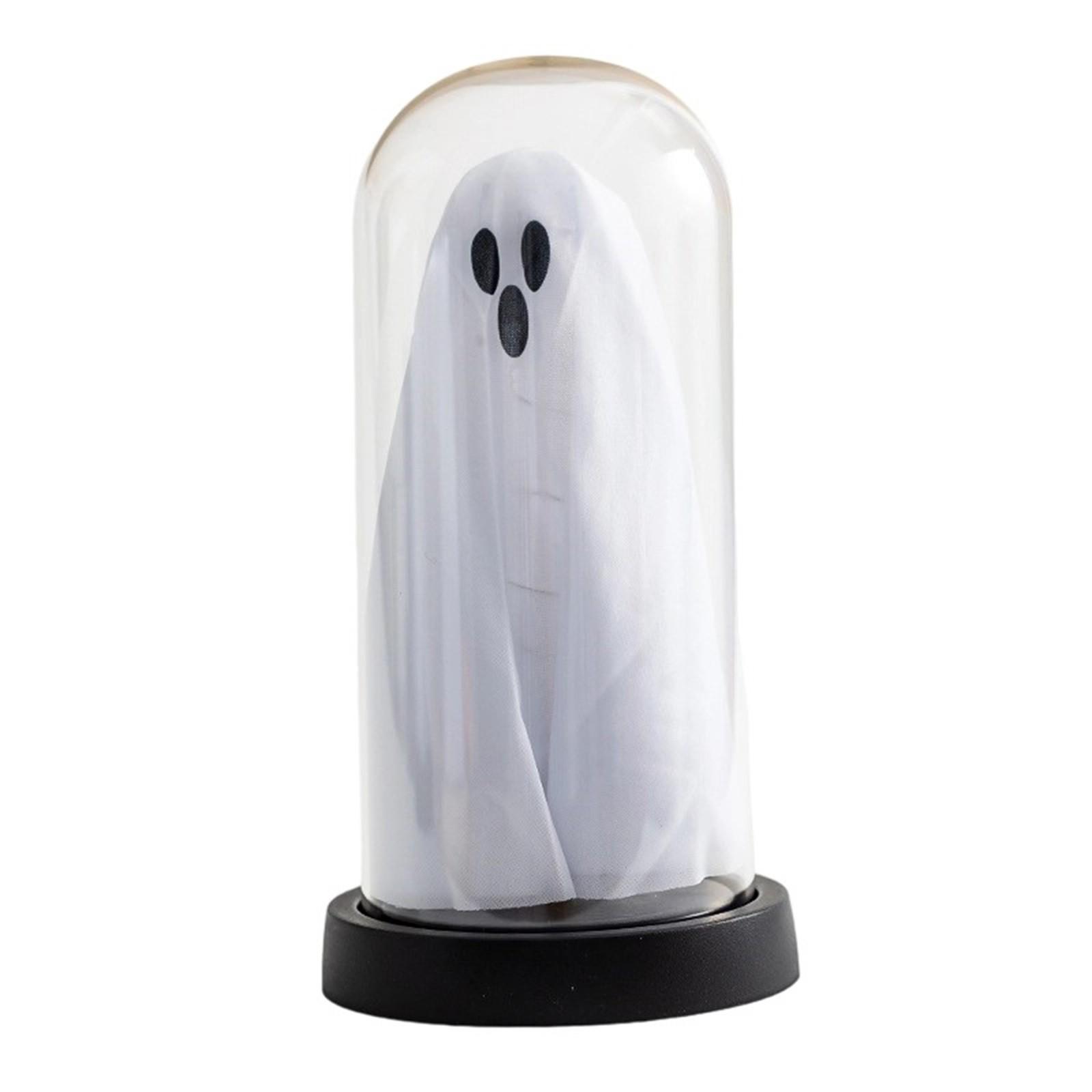 

Halloween Decorative Glowing Ghost Under Dome Plastic Shell with Built-In Light for Indoor Use Halloween Party Decoration
