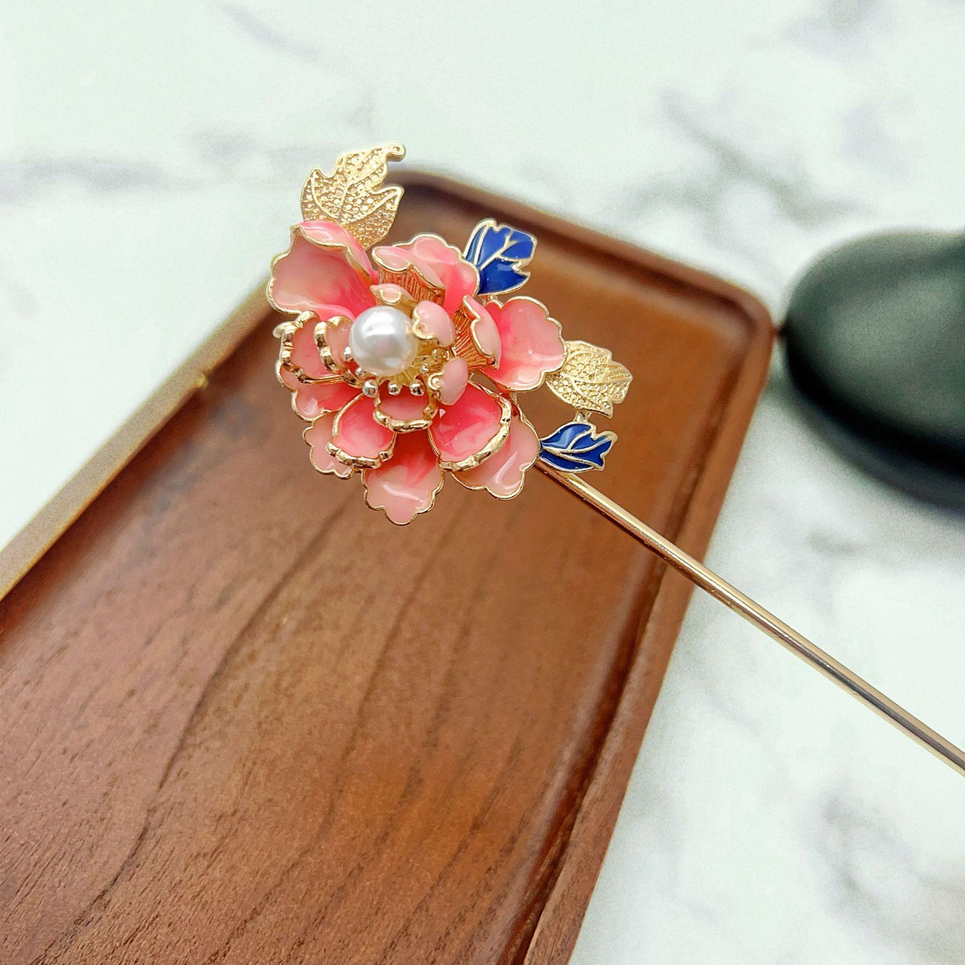 

High-End Chinese Style Pearl Flower Hairpin with Tassels - Women s Ancient Hanfu Accessory