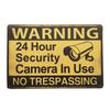 Hisun Tin Sign HD Tin Sign Bilingual Security Warning Wall Decor  Retro French  English Video Surveillance Metal Poster for Business Home