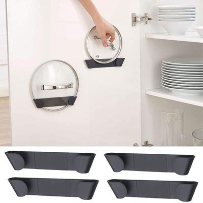 2 stücke Topf Rack Wand-Montiert Kein Stanzen Selbst-Adhesive Haushalt Küche Lagerung Halter Pan Deckel Organizer Topf Abdeckung rack