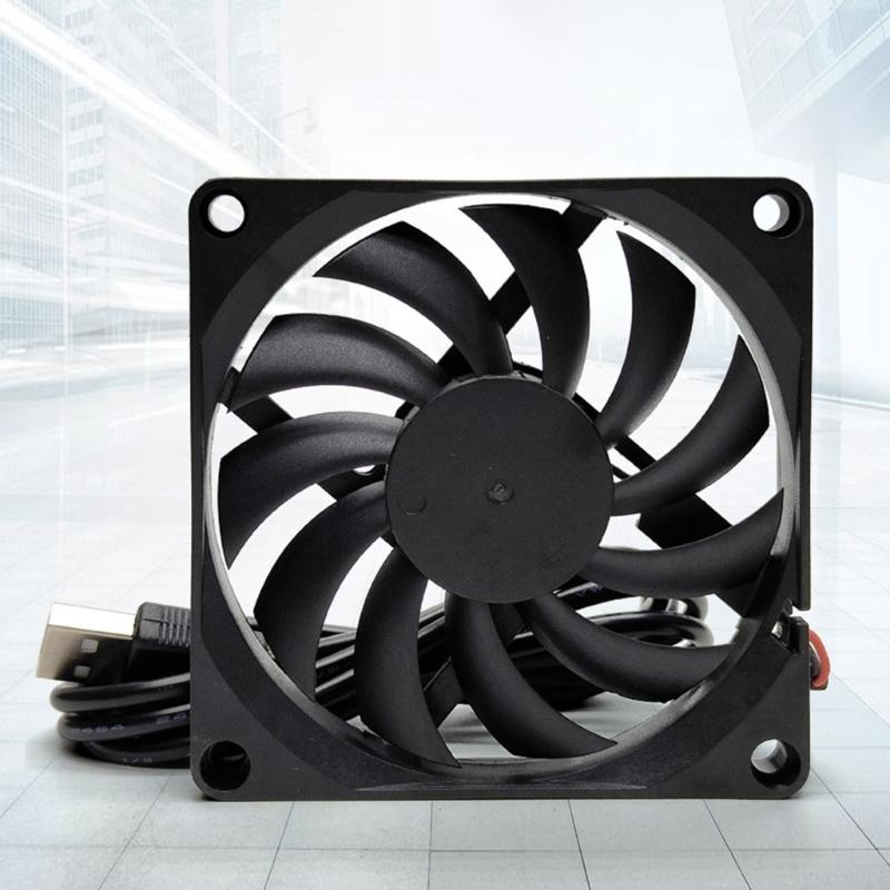 5V USB PC Router Fan 80mm Cooling Fan Brushless Portable Cooling Fan Replacement for Router Modem TV Box Electronic