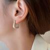 Classic C Shape Statement Drop Earrings for Women Party Trendy Jewelry Elegant Beige Brown Open Square Dangle Earrings Gift