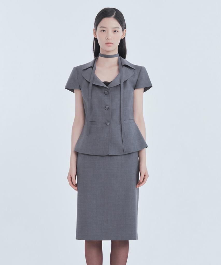 Mausolleum Mac Suit Midi Skirt - Gray