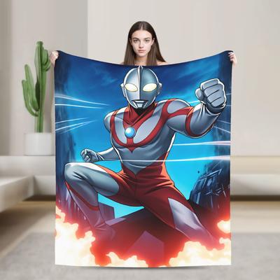 Ultraman Tiga Zero Warm Soft Blankets Picnic Plush Throw Blanket Print Couch Chair Flannel Bedspread Sofa Bed Cover
