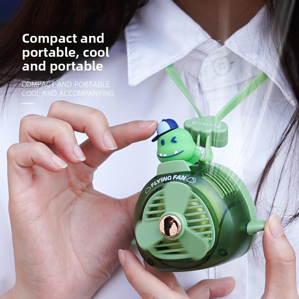 Cartoon Neck Fan With Usb Rechargeable Noleaf Design For Kids Personal Cooling