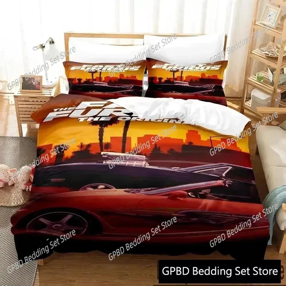 Fast and Furious 3D NEW Duvet Cover Pillowcase Bedding Set Adult Boy Girl Bedroom Decoration Children Single Double Large