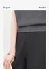 Round neck sleeveless knitted top and wide leg pants two-piece set