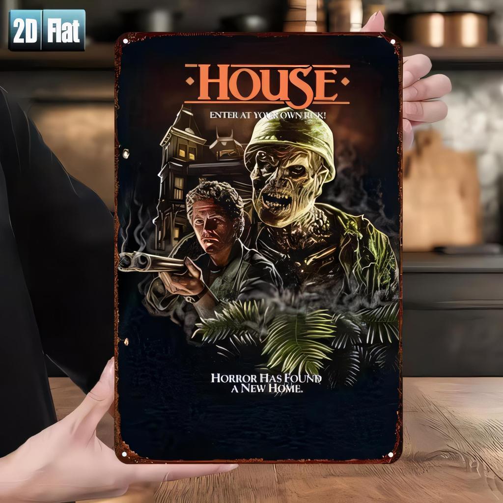 Tin Sign Horror Has Found A New Home Metal Vintage Rust Look Wall Decor Haunted House Poster for Halloween Party Bar Garage Ma