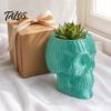 Crimson Rose Vase Skull Planter, Gothic Skeleton Wall Hanging Spooky Head Modern Decor Flower Pot for Halloween Living Room Bedroom Home Decoration