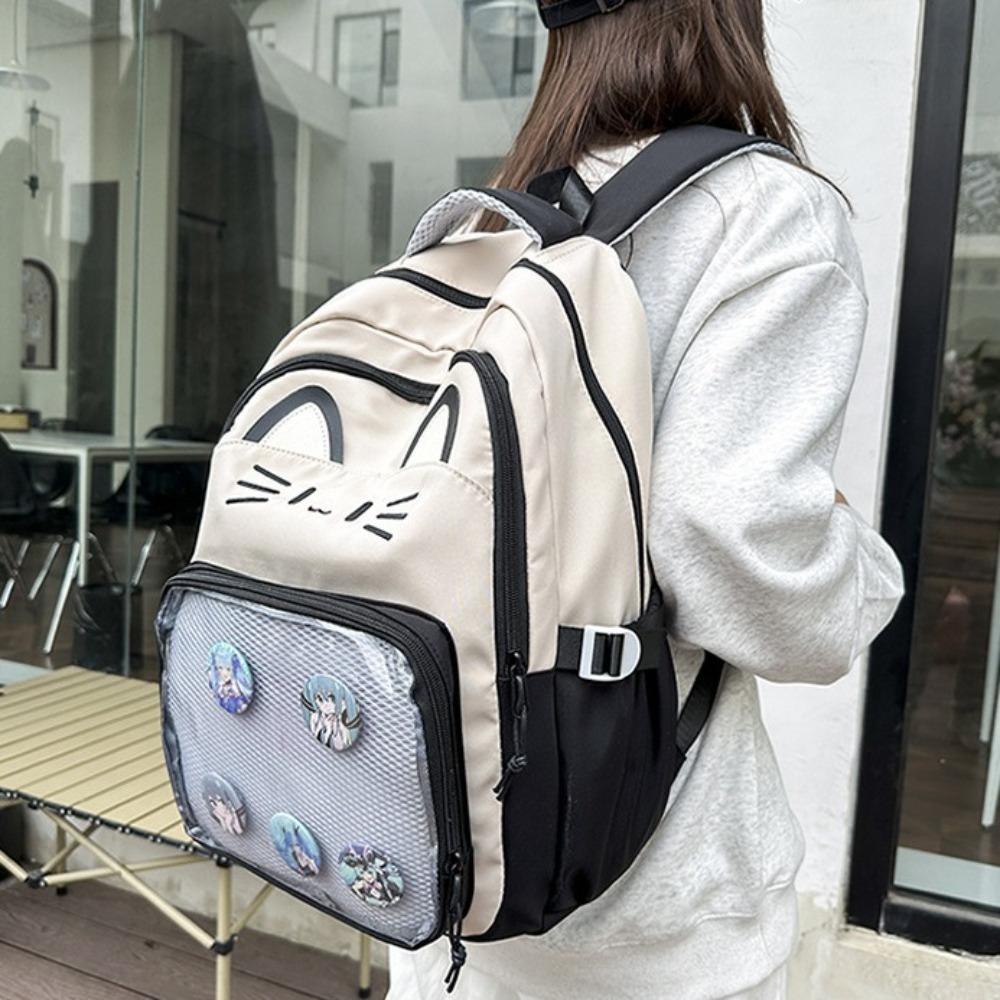 Stickerei Cartoon Ita Bag Preppy Stil Studenten Schultasche Transparente Tasche Itabag Mädchen