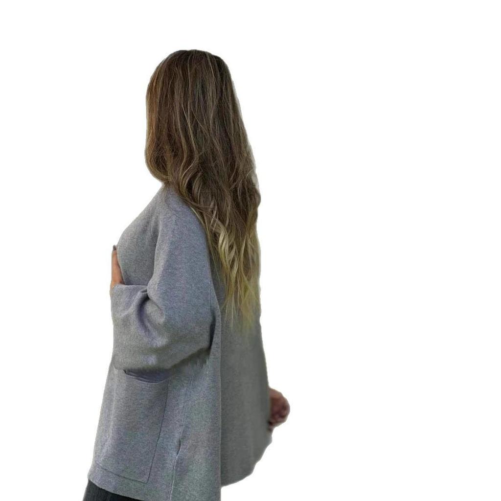 2026 Europe Autumn/Winter Women's Casual Woolen Single-Breasted Cardigan Coat