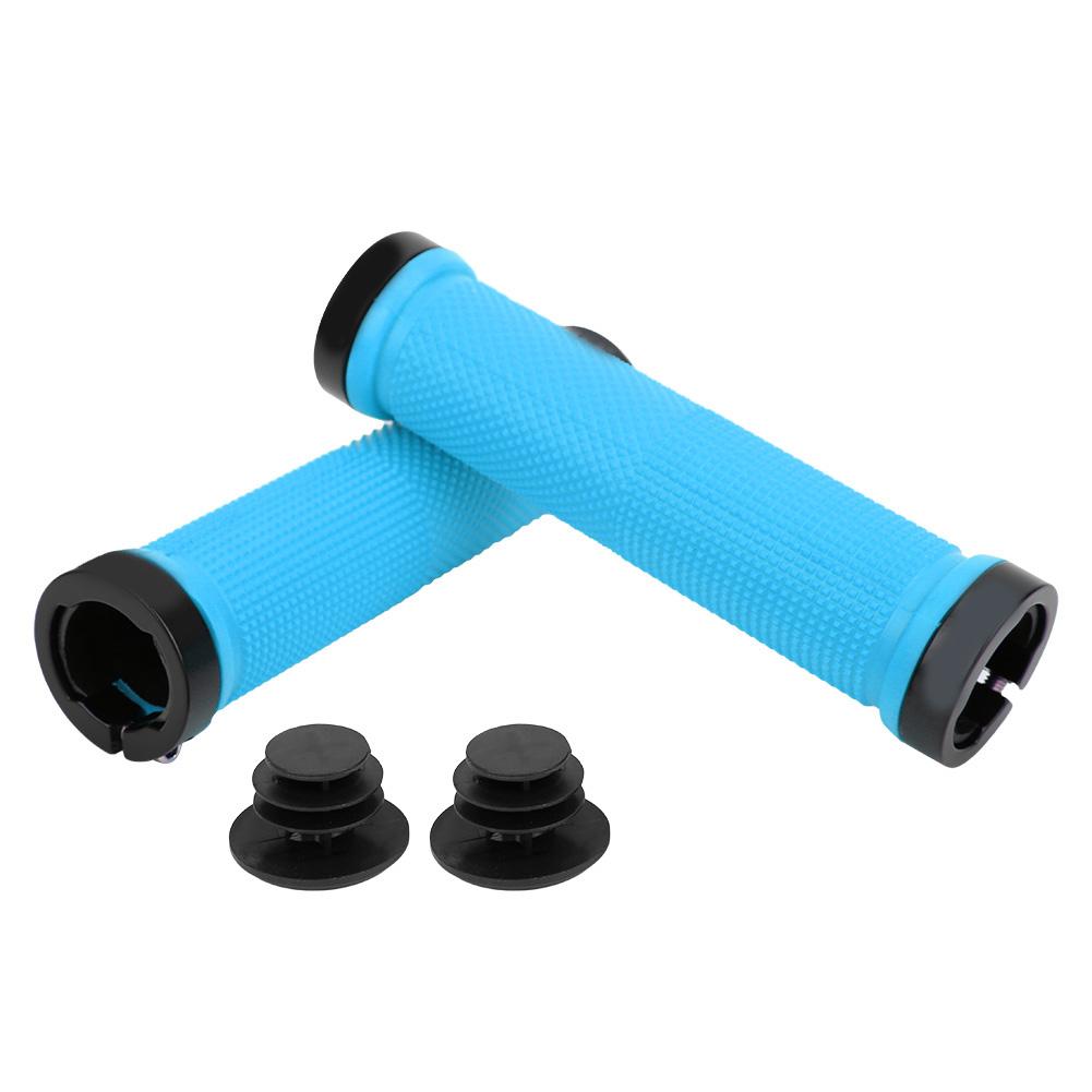 1 Pair Bicycle Cycling Handle Bar Anti slip Grips Lock On Mountain Bike Handlebar Grip синий
