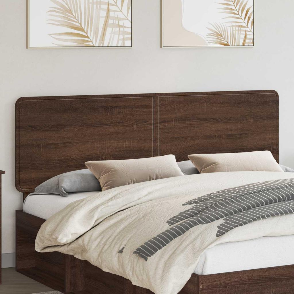 Headboard Brown Oak Effect Wood Based Material