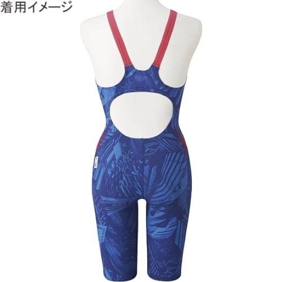 MIZUNO GX SONIC V MR Racing Half Size FINA Swimming Approved Women's Swimsuit, Suit, N2MG0702, Blue, XL, (International Federation)