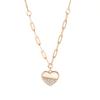 925 Silver Gold-Plated Mother-of-Pearl Love Heart Necklace