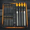 Metal Steel File 4 Pcs Large File 12 Pcs Needle Files 1 Multi-functional Brush Include Flat for Triangle Half-round Roun
