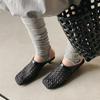 Fashion 2025 New Summer Mueller Slippers Woman Mid Heel Soft Bottom Casual Shoes Breathable Mesh Shoes Woman Fashion Braided Shoes