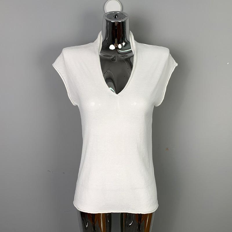 

Korean Dongdaemun V-Neck Slimming Short Sleeve Knitted Top for Women One size