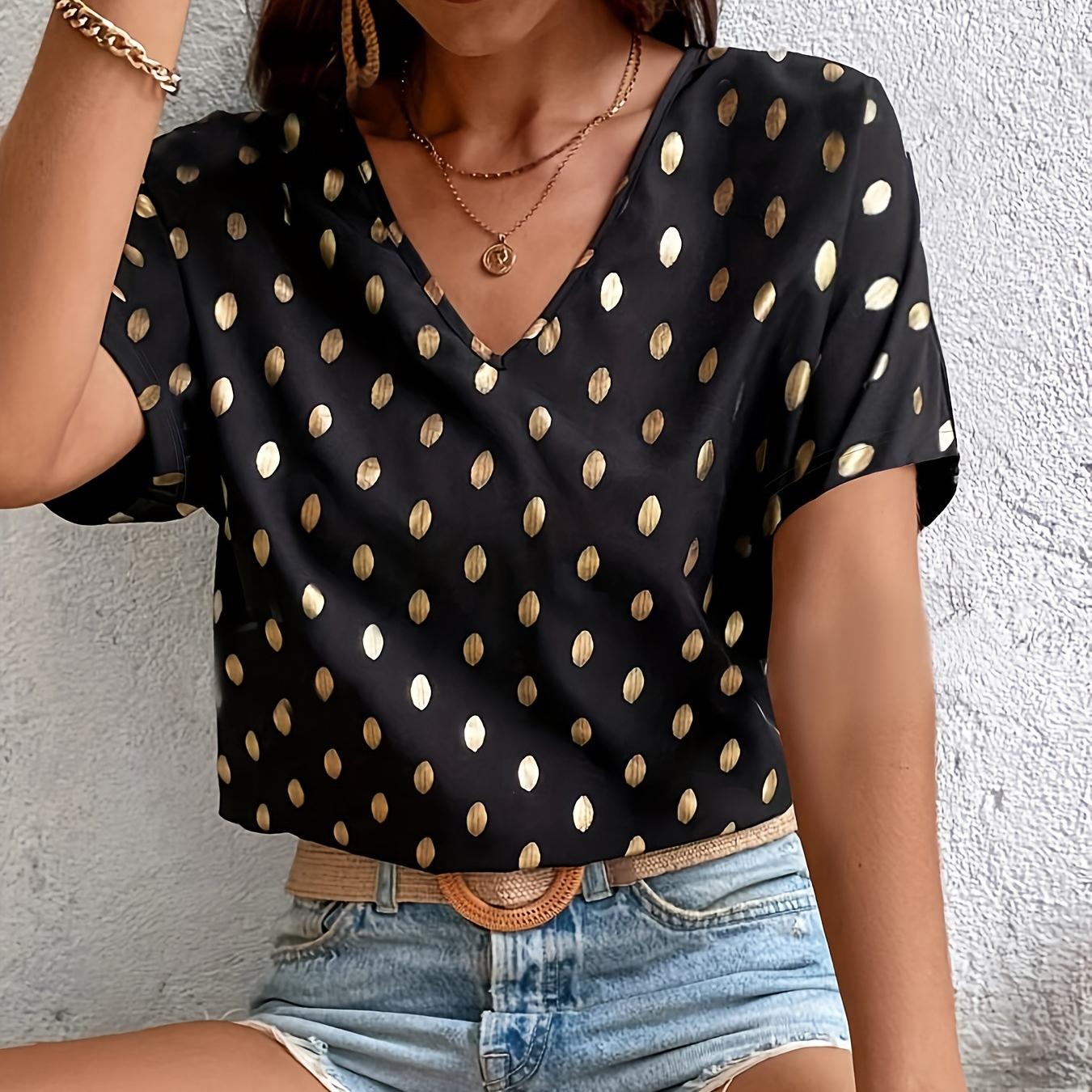 

GMXIA Женская повседневная футболка свободного кроя с короткими рукавами и V-образным вырезом с принтом XXL чёрный