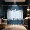 1 Piece Circular Line Printed Waterproof Privacy Partition Shower Curtain With 12 Hooks, Available In Various Sizes