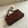 Vintage Style Handheld Shoulder Bag With Zipper Closure For Commuting