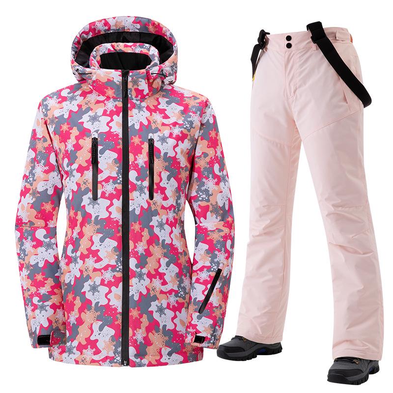 2024 Unisex Fleece-Lined Ski Suit: Thickened Cotton Jacket & Pants Set