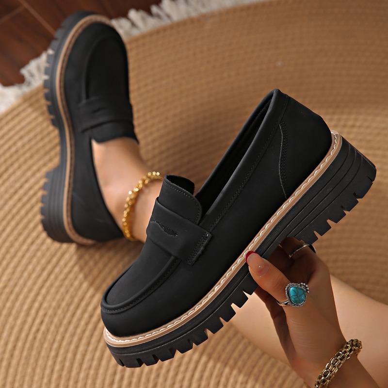 New Spring and Autumn Large Size Casual Scrub Women's Shoes Thick Heel Platform Retro