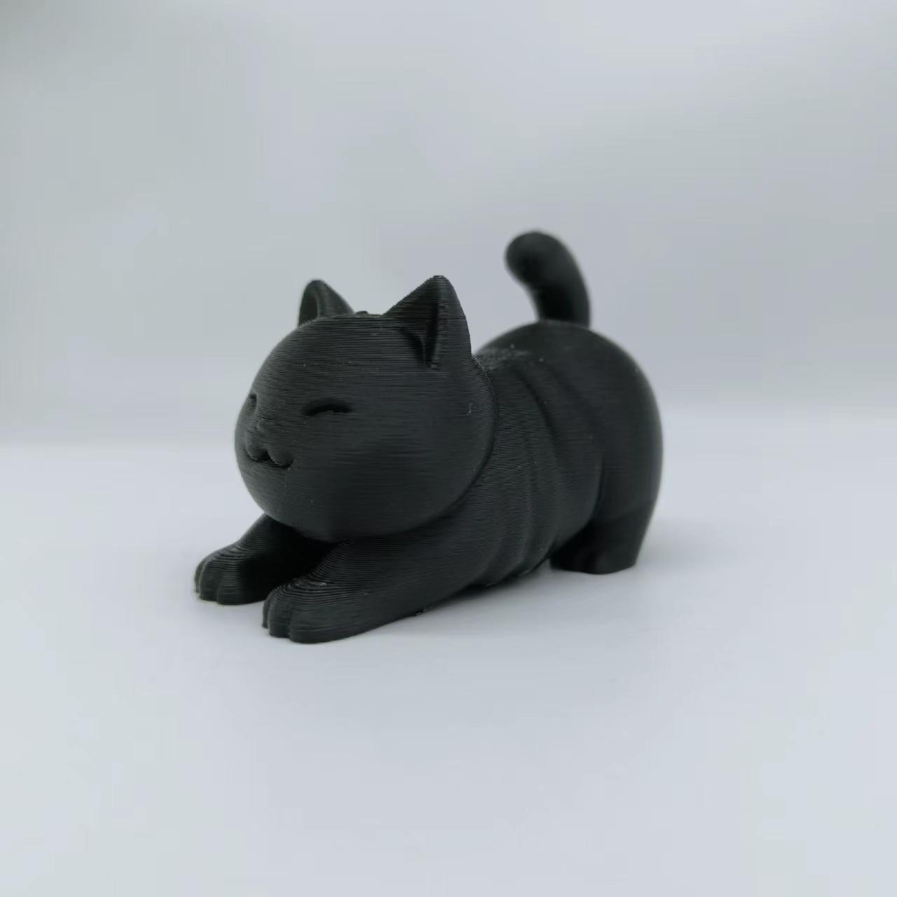3D-печать, супер милая, креативная, имитация, маленькая статуэтка толстого кота, украшение, модная, креативная статуэтка кота, настольное украшение чёрный