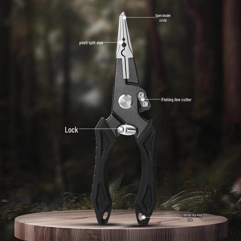Stainless Steel Fishing Pliers - Multi-Functional Lure & Hook Remover with Split Ring Opener