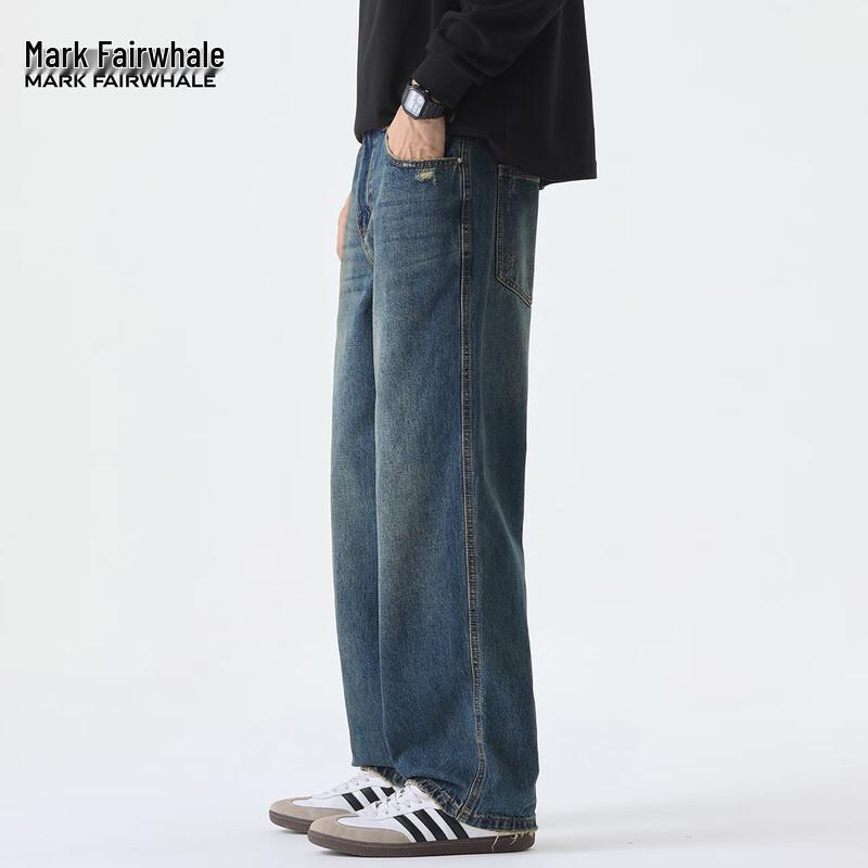 Mark Fairwhale Men's American Retro Loose Straight Jeans