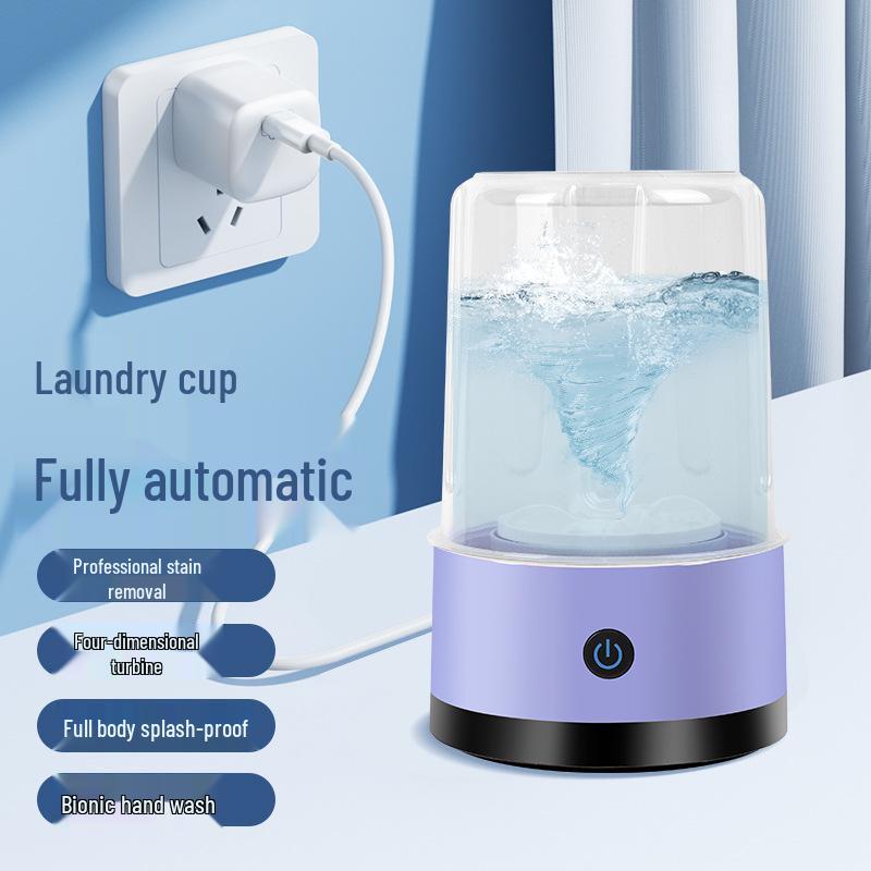 Portable Mini Automatic Washing Machine for Underwear and Socks with Wireless Charging