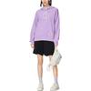 Li-Ning Sports Trend Series Plant Embroidery Loose Hoodie Long Sleeve Sweatshirt Women Tops Purple AWDS920-2