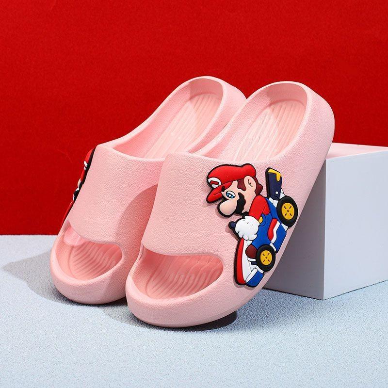 Stilvolle Mario-Themen-Kinderslipper für Jungen mit rutschfestem, weichem Sohlendesign in verschiedenen Farben