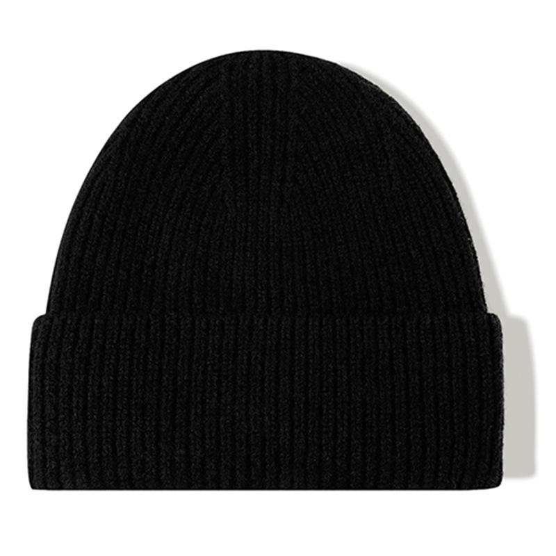 Classic Ribbed Knit Beanie-Unisex 100% Wool Hat for Autumn/Winter Business & Travel One Size Fits Most